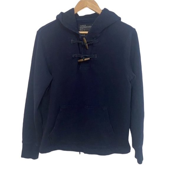 J. Crew Outerwear Fleece navy hoodie sweatshirt Size M - Picture 1 of 7